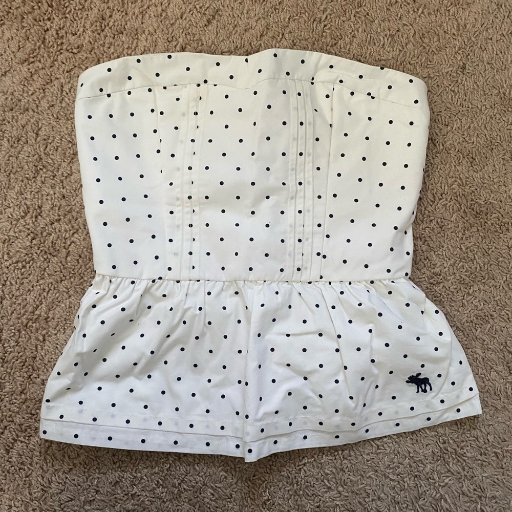 Abercrombie & Fitch strapless peplum top Womens L